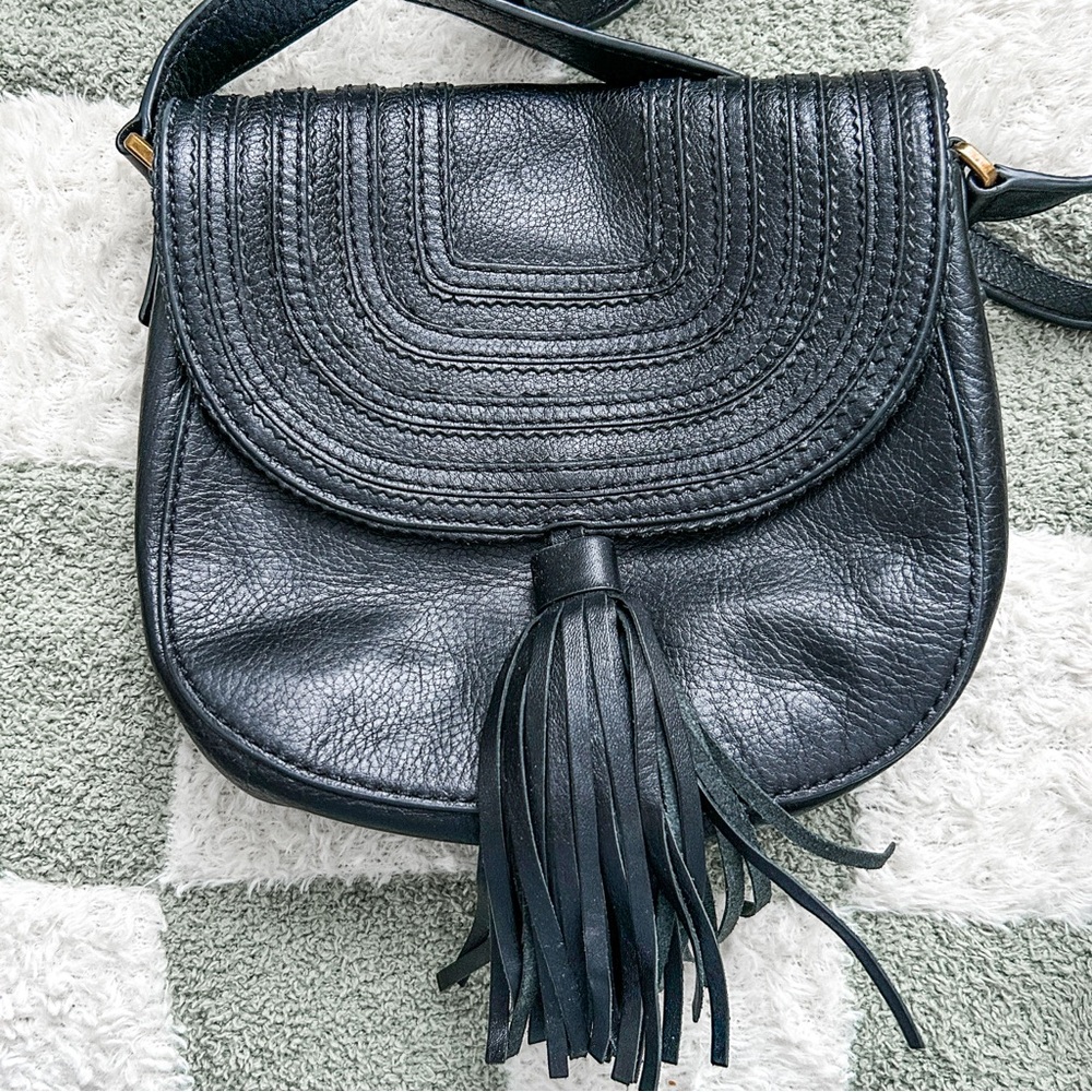 Fossil Black Leather Crossbody Bag